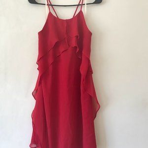 Red flowy strappy dress